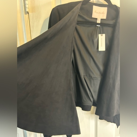 🖤”Hutch” NWT Anthropologie Women’s Stunning Black Suede Waterfall Jacket Size XS - Picture 4 of 13